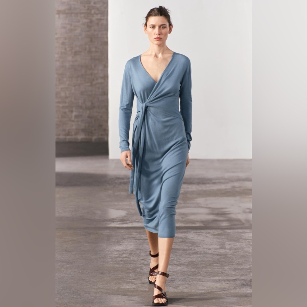 NWT ZARA KNIT WRAP DRESS